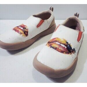 UIN White Artistic Flats Slip-On Shoes EU SZ 41
